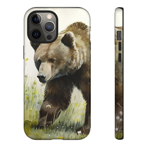 Grizzly Bear in a Field - Impact Resistant Phone Case iPhone 12 Pro Max Glossy